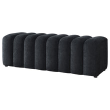 Summer Upholstered Channel Accent Bench – Black