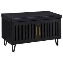 Brixton 2-door Padded Entryway Shoe Storage Bench – Black