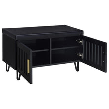 Brixton 2-door Padded Entryway Shoe Storage Bench – Black