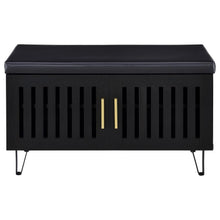 Brixton 2-door Padded Entryway Shoe Storage Bench – Black