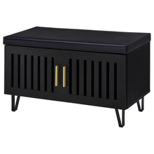 Brixton 2-door Padded Entryway Shoe Storage Bench – Black