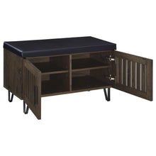 Brixton 2-door Padded Entryway Shoe Storage Bench – Smoked Oak