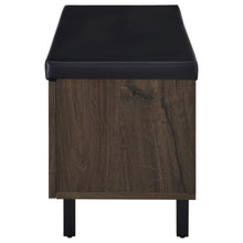 Brixton 2-door Padded Entryway Shoe Storage Bench – Smoked Oak