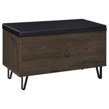 Brixton 2-door Padded Entryway Shoe Storage Bench – Smoked Oak