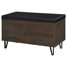 Brixton 2-door Padded Entryway Shoe Storage Bench – Smoked Oak