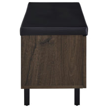 Brixton 2-door Padded Entryway Shoe Storage Bench – Smoked Oak