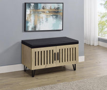 Brixton 2-door Padded Entryway Shoe Storage Bench – White Oak
