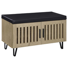 Brixton 2-door Padded Entryway Shoe Storage Bench – White Oak