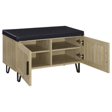 Brixton 2-door Padded Entryway Shoe Storage Bench – White Oak