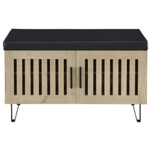 Brixton 2-door Padded Entryway Shoe Storage Bench – White Oak