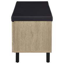 Brixton 2-door Padded Entryway Shoe Storage Bench – White Oak