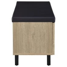 Brixton 2-door Padded Entryway Shoe Storage Bench – White Oak