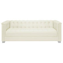 Chaviano - Upholstered Track Arm Sofa - Pearl White