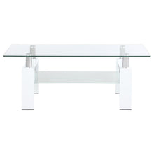 Dyer - 1-Shelf Rectangular Glass Top Coffee Table - White