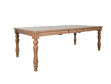Sierra - Rectangular Dining Table With Extensions With Turned Legs - Amber
