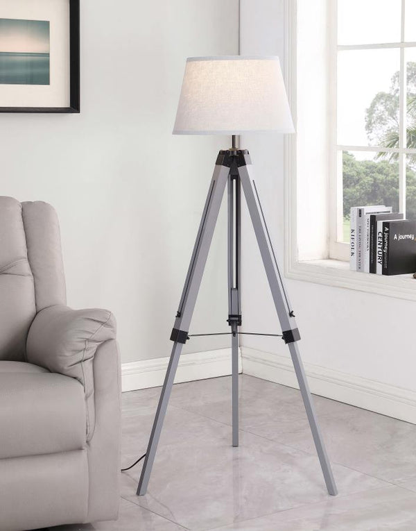 Dayton 56-inch Empire Shade Metal Tripod Floor Lamp – Grey