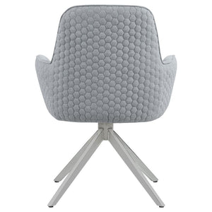 Abby - Flare Arm Side Chair - Light Gray And Chrome