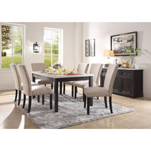 Nolan - Dining Table - White Marble & Salvage Dark Oak