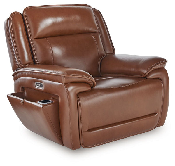Healy Pier Power Recliner / Adj Headrest Chocolate