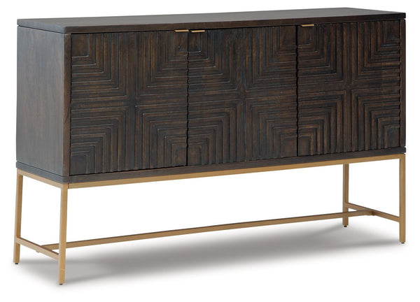 Elinmore Accent Cabinet Brown / Gold Finish