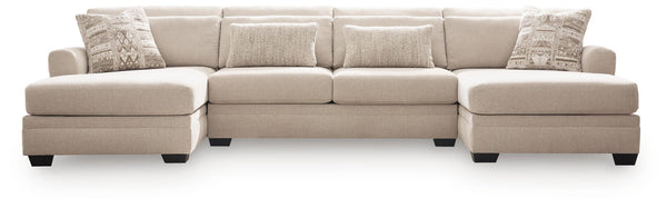Mandi Point 3-Piece Double Chaise Sleeper Sectional Marble