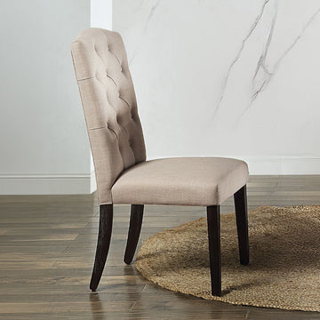 Gerardo - Side Chair (Set of 2) - Beige Linen & Weathered Espresso