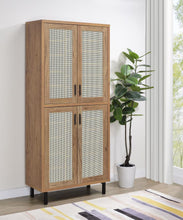 Teller 80-inch 4-door Tall Shoe Storage Cabinet – Natural Oak