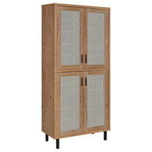 Teller 80-inch 4-door Tall Shoe Storage Cabinet – Natural Oak