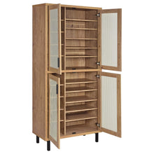 Teller 80-inch 4-door Tall Shoe Storage Cabinet – Natural Oak