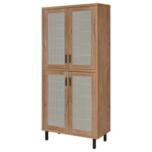 Teller 80-inch 4-door Tall Shoe Storage Cabinet – Natural Oak