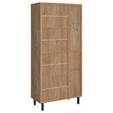 Teller 80-inch 4-door Tall Shoe Storage Cabinet – Natural Oak