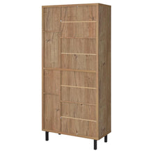 Teller 80-inch 4-door Tall Shoe Storage Cabinet – Natural Oak