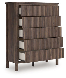Pamytta - Brown - Five Drawer Wide Chest