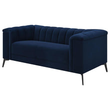 Chalet - Upholstered Tuxedo Arm Tufted Loveseat - Blue