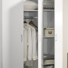Declan 46"W White 3-Door Wardrobe Cabinet Armoire