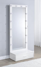 Spector 1-drawer Lighted Full-Length Floor Mirror – White High Gloss