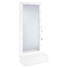 Spector 1-drawer Lighted Full-Length Floor Mirror – White High Gloss
