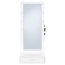 Spector 1-drawer Lighted Full-Length Floor Mirror – White High Gloss