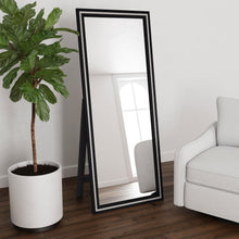 Windrose 28 x 67 Inch Tempered LED Standing Mirror – Black