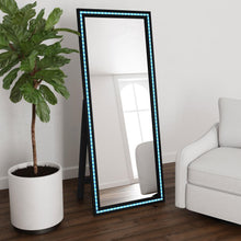 Windrose 28 x 67 Inch Tempered LED Standing Mirror – Black