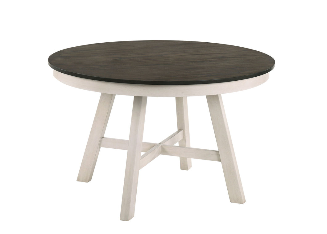 Maisie - Round Table - White / Brown