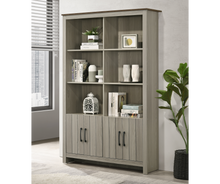 Nyla 47"W Gray Oak Bookcase Shelf
