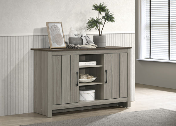 Nyla 47" Gray Oak Console Table, Buffet Table, Sideboard