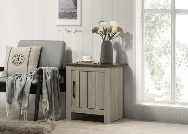 Nyla 16" Gray Oak End Table, Side Table, Nightstand