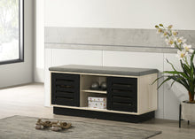 Brett 38.5"W Oak Finish Shoe Cabinet