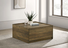 Travon 31.5" Oak Finish Square Coffee Table