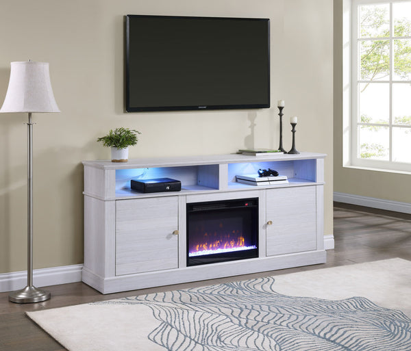 Terra 70" White Walnut Finish TV Stand Console
