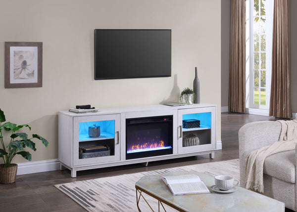 Summit 70" White Walnut Finish TV Stand
