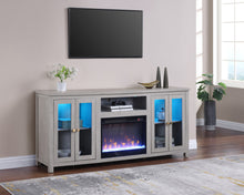Ellington 70"W Light Gray Finish Fireplace TV Stand Console