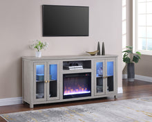 Ellington 70"W Light Gray Finish Fireplace TV Stand Console